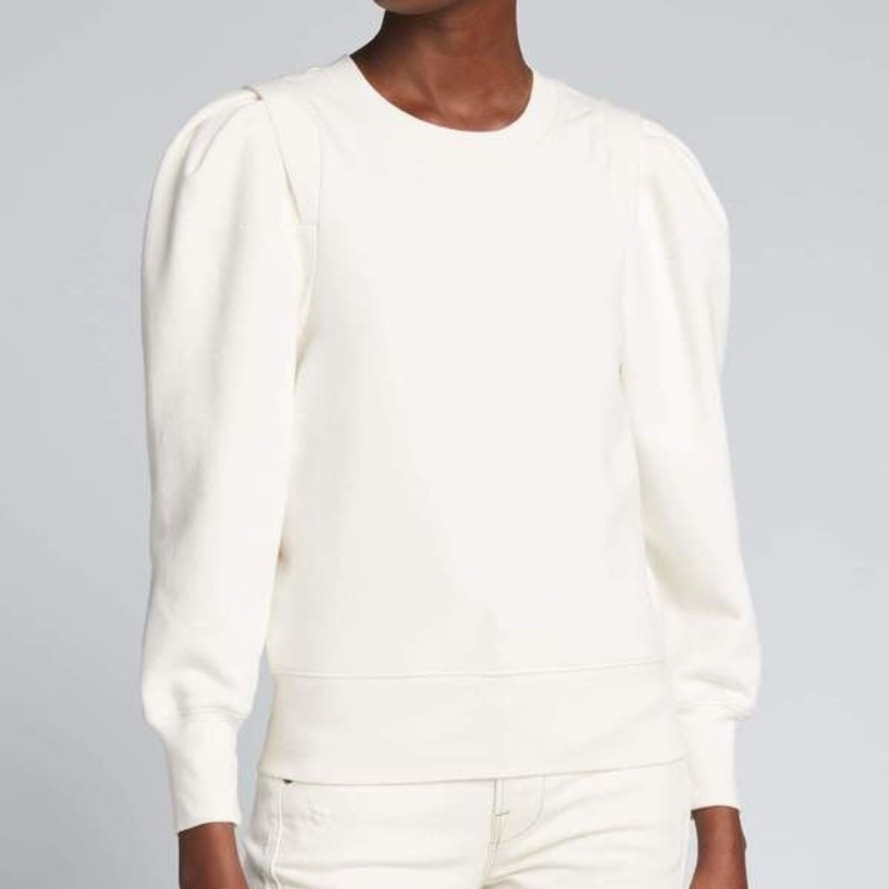 FRAME Pleated Panel Sweatshirt in Off White Women’s Large